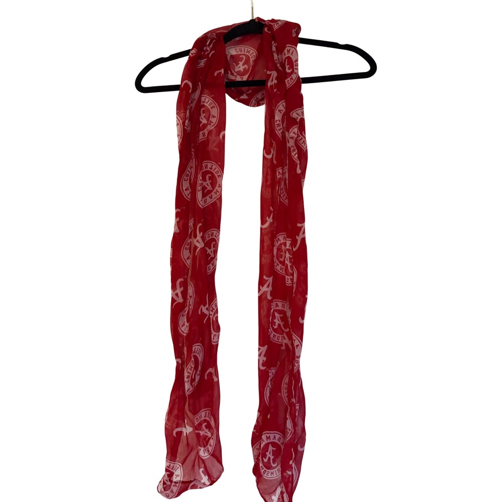 Alabama Crimson Tide NCAA Scarf Red White Logo Lightweight Fan Gear Accessory